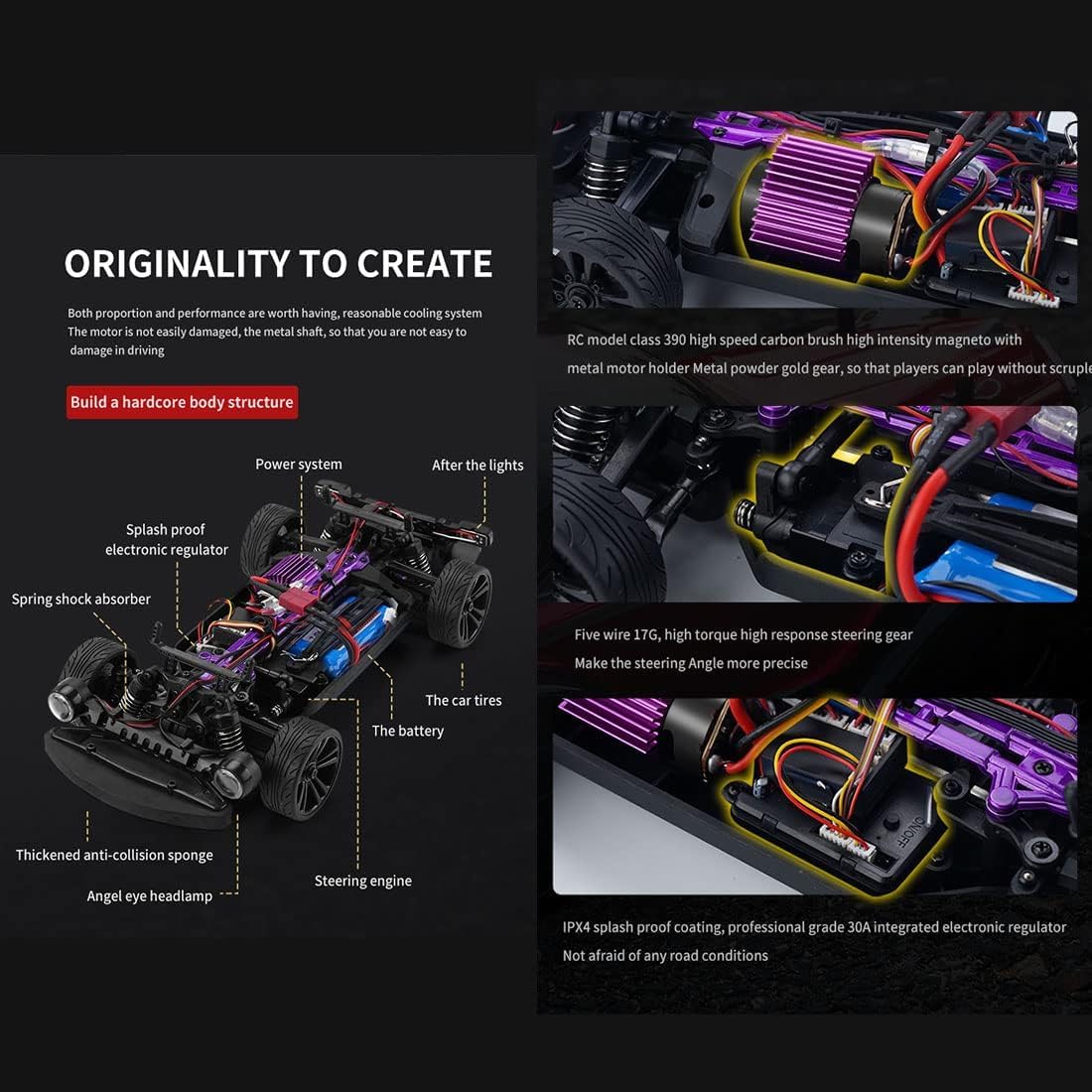 SCY 16303 Hurricane RC Car – 4WD 1/16 Scale High-Speed Drift Racing Car (Silver) | Up to 50 km/h | Electric Remote Control Off-Road Vehicle for Kids & Hobbyists