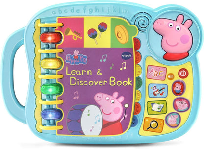 VTech Peppa Pig Learn & Discover Book | Interactive Light-Up Educational Activity Book with Sounds, Music & Vocabulary Learning for Toddlers