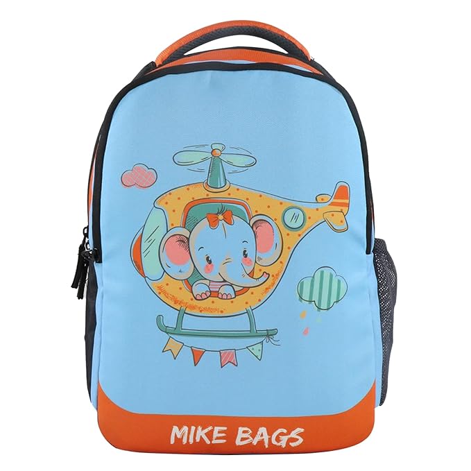 Cartoon Elephant School Backpack 14 Inch – Kids Cute Helicopter Elephant School Bag for Nursery & Kindergarten