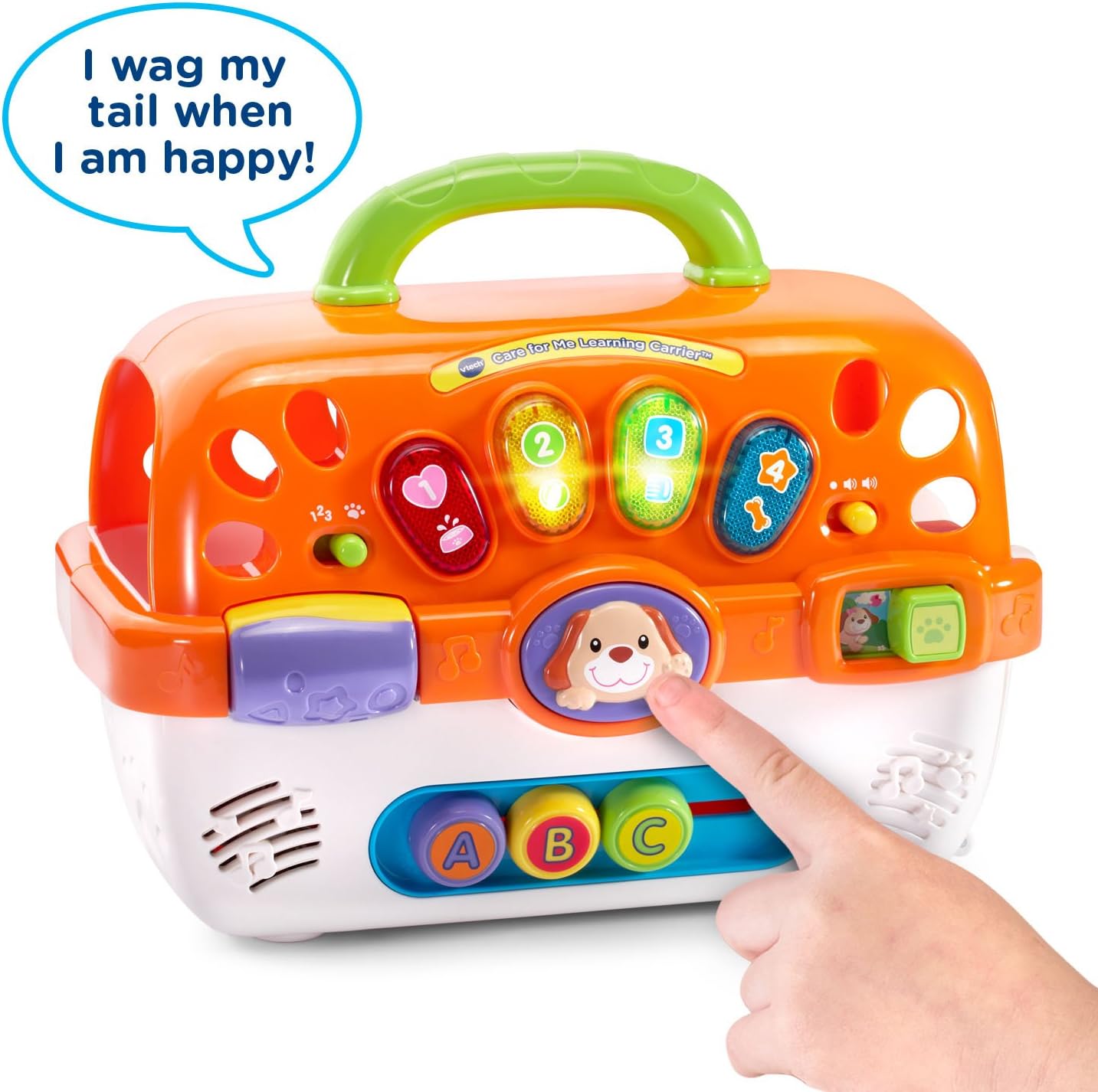 VTech Care for Me Learning Carrier Electronic Pet Carrier with Plush Puppy & Accessories – Interactive Educational Toy for Toddlers 9-36 Months