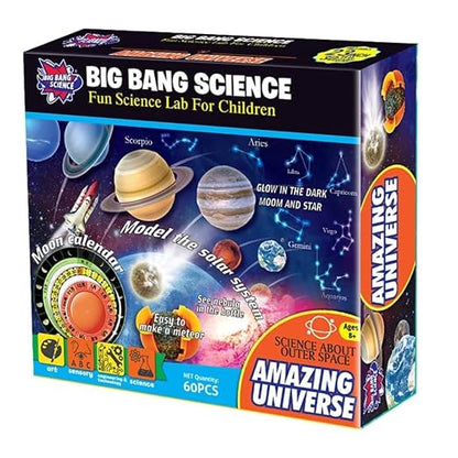 Big Bang Science Amazing Universe – Fun Science Lab Kit for Children | Space & Astronomy Educational Experiment Kit with Glow-in-the-Dark Moon & Stars, Solar System Model & Science Activities