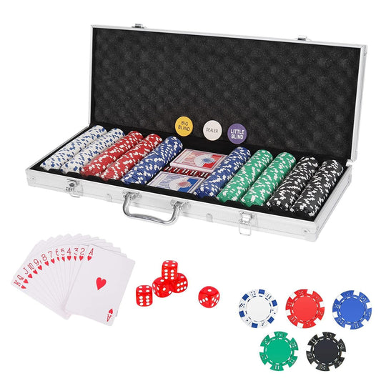 Poker Complete Game Set – Casino Style 500 Chips, Multiplayer