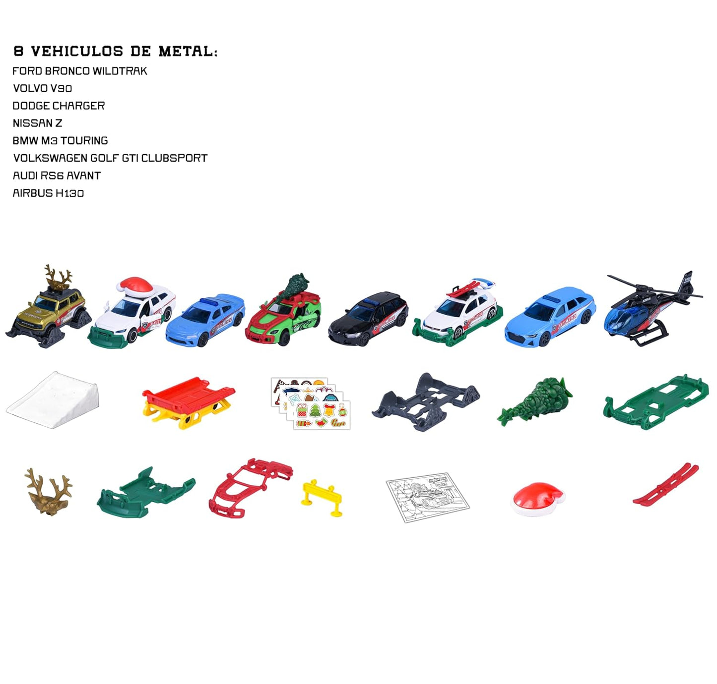 Majorette Advent Calendar Die-Cast Car Gift Set | 24 Surprises with 8 Metal Cars & Accessories
