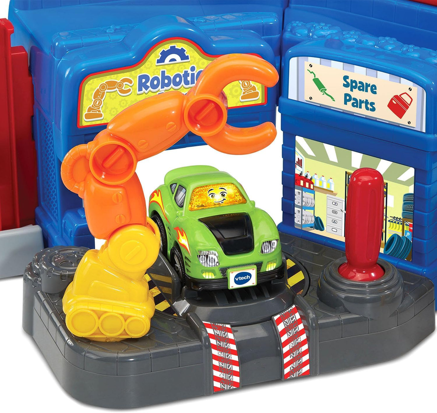 VTech Go! Go! Smart Wheels Speedy Repair Shop | Interactive Vehicle Garage Playset with SmartPoint Car, Car Wash & Repair Station for Toddlers