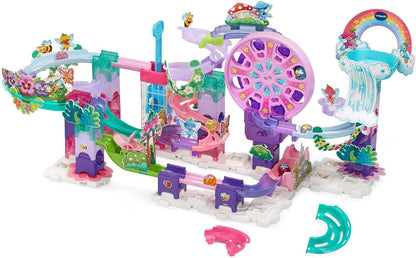 VTech Marble Rush Magic Fairyland Playset with Electronic Ferris Wheel | 96-Piece STEAM Marble Run Building Set | Interactive Construction Toy for Kids 4+ Years