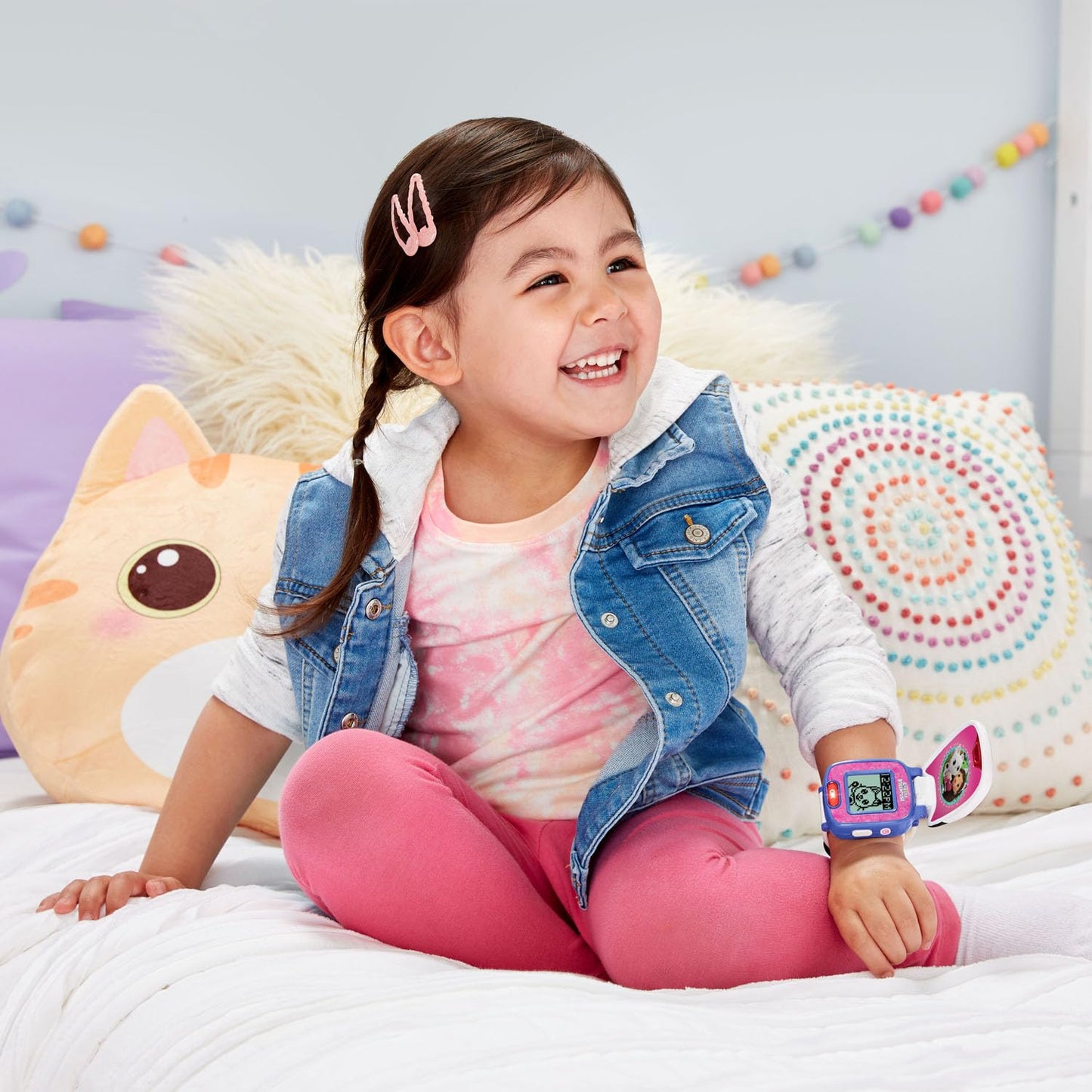 VTech Gabby's Dollhouse Pandy Paws Paw-Tastic Learning Watch | Interactive Kids Digital Watch with Games, Clock & Alarm | Ages 3+