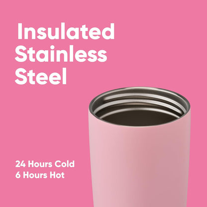 Owala SmoothSip Slider 20oz (590ml) Insulated Stainless Steel Coffee Tumbler – Reusable Travel Mug for Hot & Iced Coffee