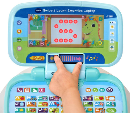 VTech Swipe and Learn Smarties Laptop | Interactive Educational Learning Laptop with ABC Keyboard, Piano Keys, Games & Music for Toddlers, Blue