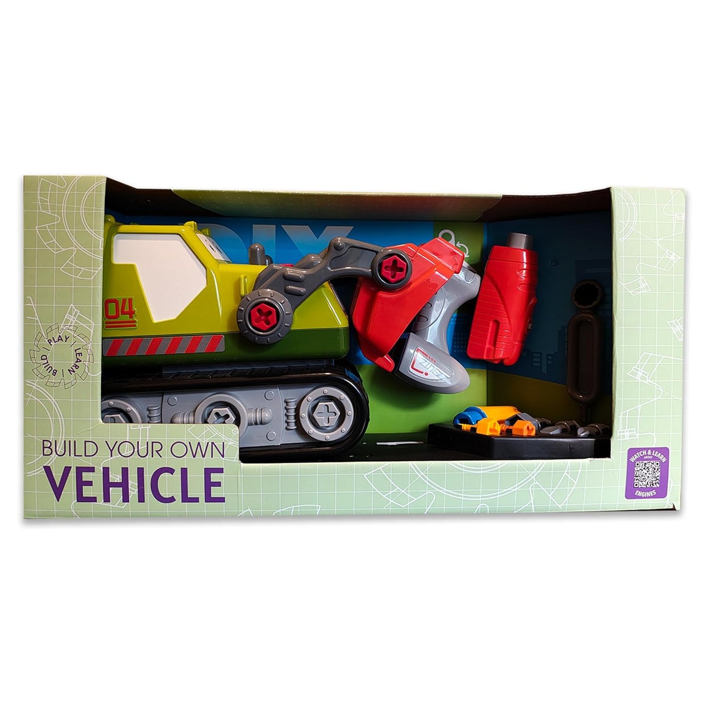 ThinkerPlace 2-in-1 Electric Detachable Bulldozer | Motorized Construction Vehicle Toy with Interchangeable Parts | DIY Assembly Engineering Set for Kids