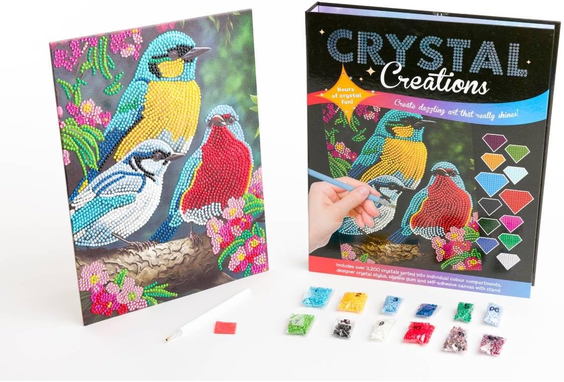 Curious Universe Crystal Creations Birds Diamond Painting Kit – DIY Crystal Art Craft for Teens & Adults