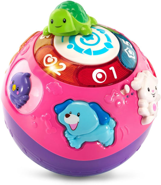 VTech Wiggle and Crawl Ball, Purple | Interactive Moving Ball with Lights, Sounds, Music & Learning Activities for Babies and Toddlers