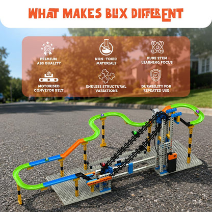 Blix Marble Run 2 – 240+ Piece Motorised 4-in-1 STEM Building Kit, Ages 8+