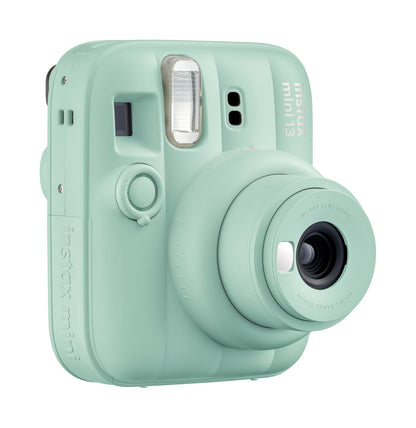 Fujifilm Instax Mini 13 Delight Box – Instant Camera Bundle with Instax Mini Film (10 Sheets), Crystal Carry Case & Photo Bunting – Lagoon Green