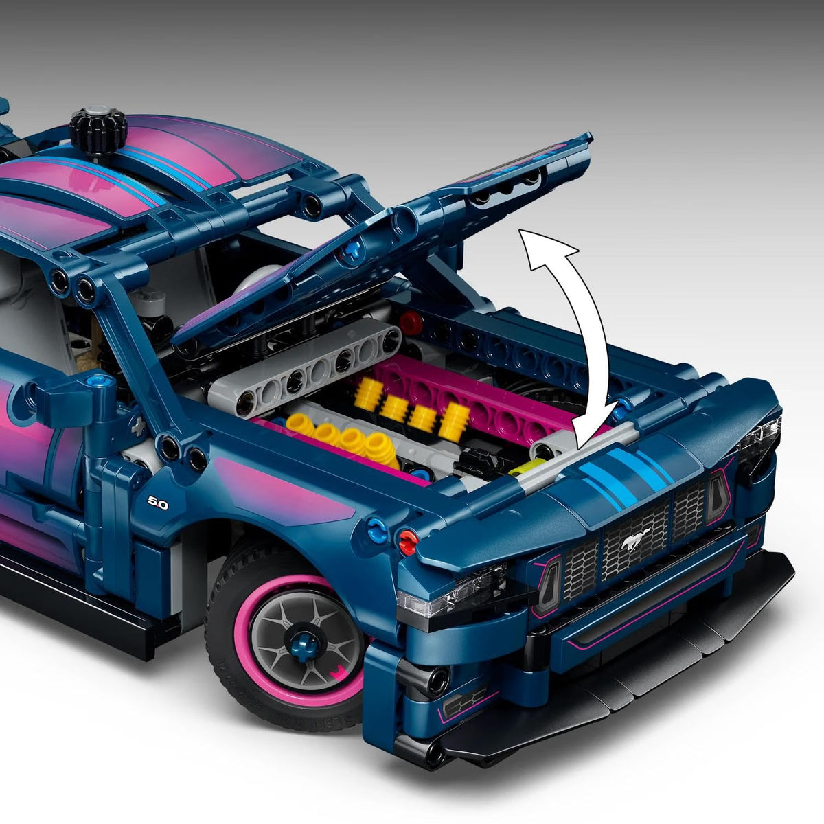 LEGO 42236 Technic Custom Garage Ford Mustang GT – 973-Piece Customizable Car Building Set, Ages 10+