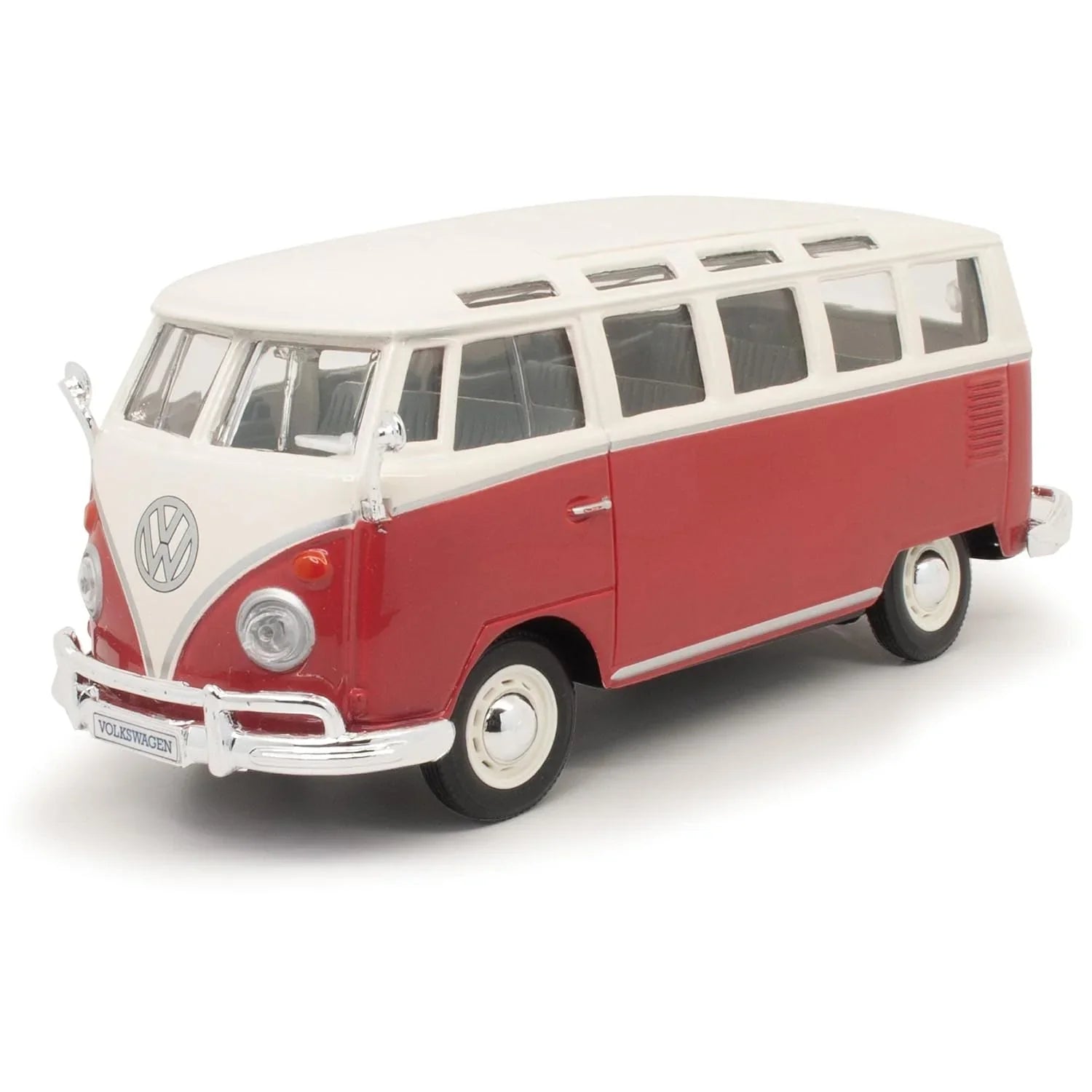 Maisto 1:25 Scale (≈1:24) Die‑Cast Volkswagen Samba Bus “Samba” – Red & Beige (Model 31956) - Jaiman Toys