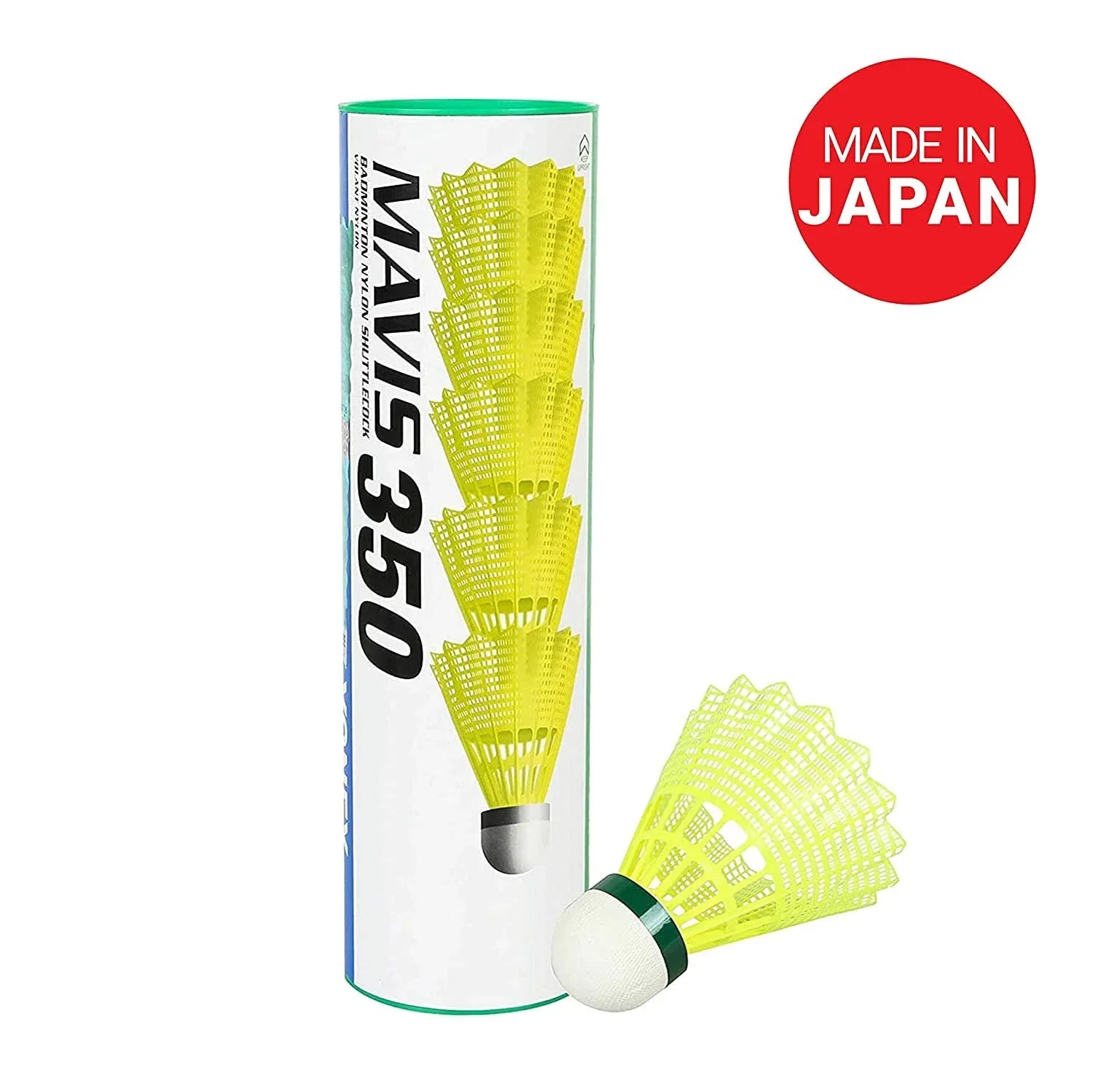 Yonex Mavis 350 Green Cap Nylon Shuttlecock (Yellow) - Jaiman Toys