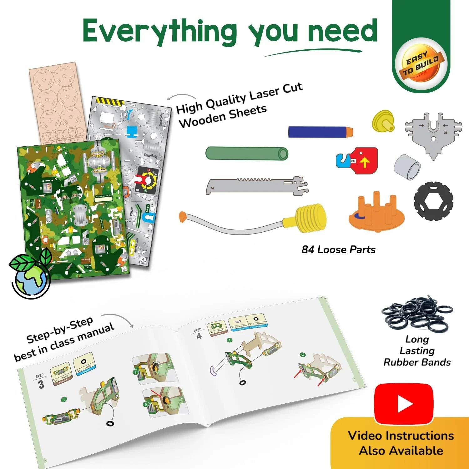 Smartivity DIY Military Vehicle STEM Set – Army Truck with Missile Launch for Kids 8–14 - Jaiman Toys