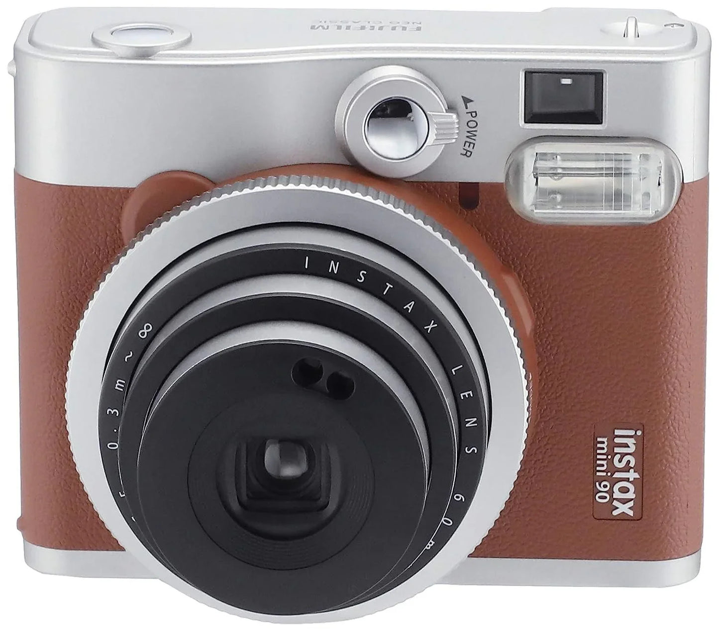Fujifilm Instax Mini 90 Camera + 20 Shot Films + 1x Instax Photo Storage Box (Brown, Instax Mini 90) - Jaiman Toys
