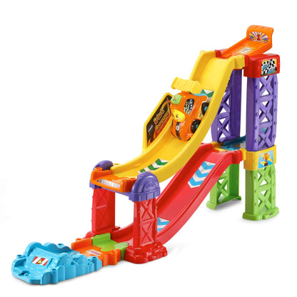 VTech Go! Go! Smart Wheels 3-in-1 Launch & Go Raceway | Interactive Race Track Playset with SmartPoint Race Car | Educational Toy for Ages 1–5