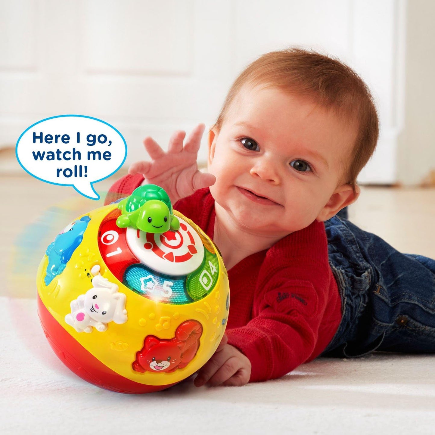 VTech Wiggle and Crawl Ball Interactive Musical Learning Toy for Babies & Toddlers | Multicolor