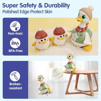 HOLA Baby 3-Pack Swinging Ducks Toys – Light & Music Tummy Time Toys for 6–18 Months - Jaiman Toys