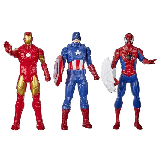 Marvel 6‑Inch Action Figure 3‑Pack – Iron Man, Spider‑Man & Captain America – For Kids 4+ - Jaiman Toys