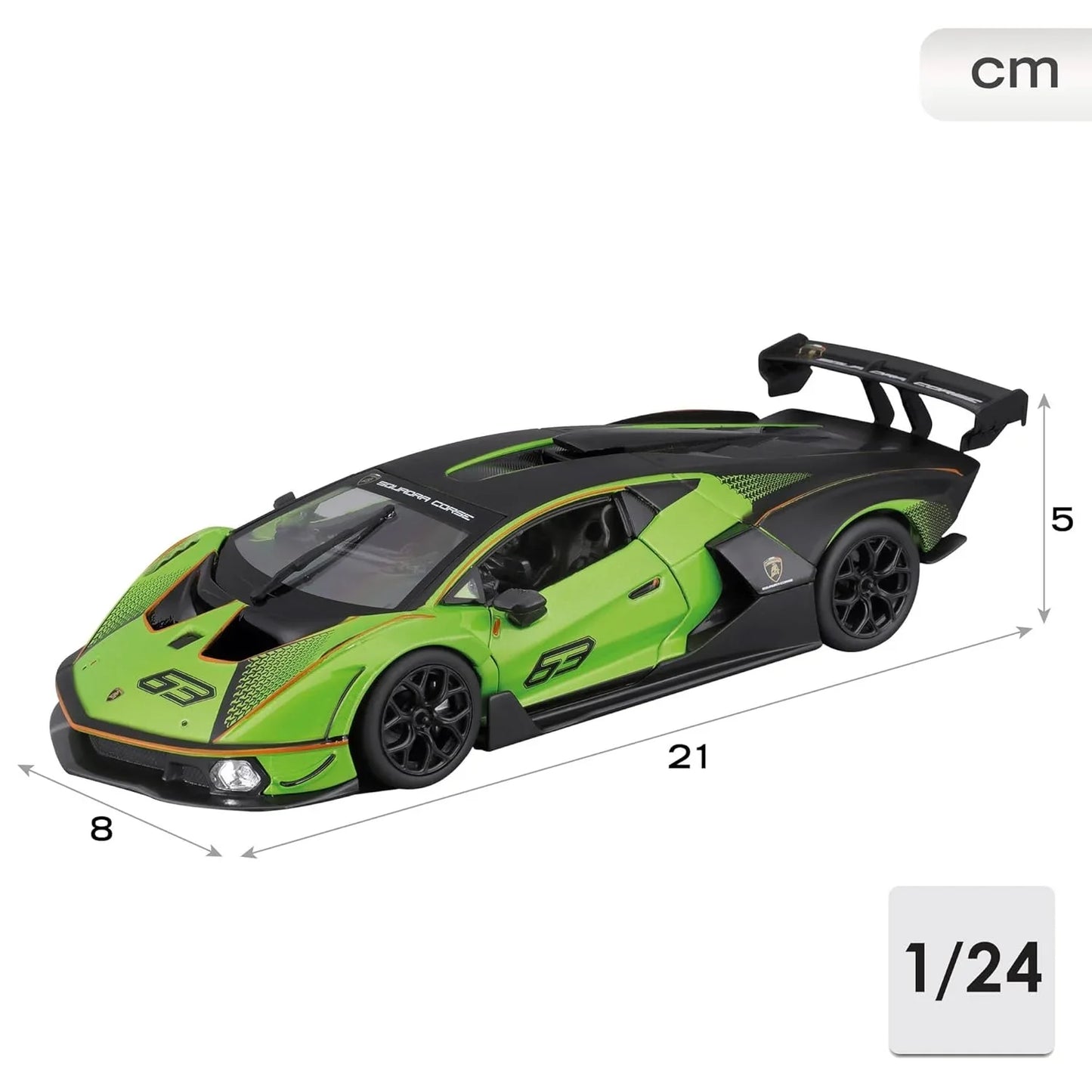 Bburago 18-28017 Lamborghini Essenza SCV12 1:24 Scale Model car, Green/Black - Jaiman Toys