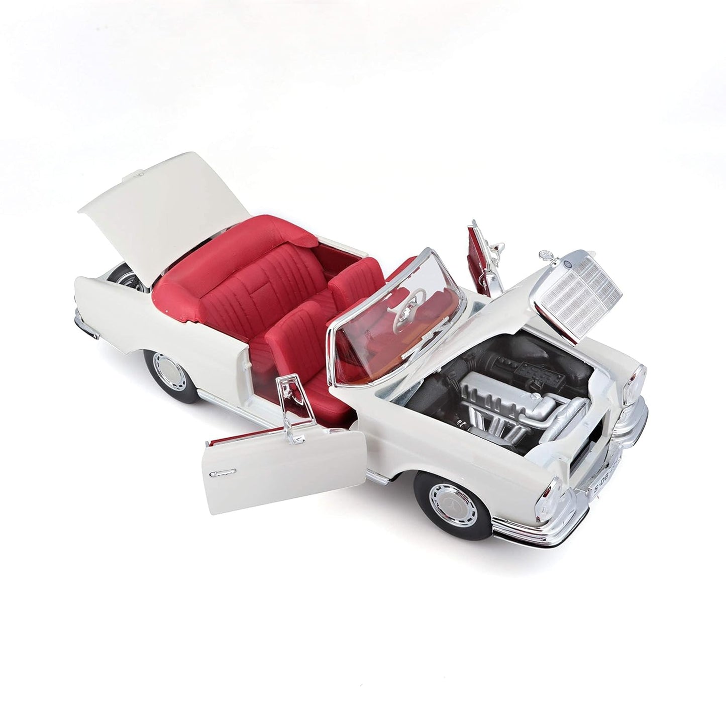 Maisto 1:18 1967 Mercedes-Benz 280 SE Convertible Die-Cast Model Car | Classic Luxury Car Collectible