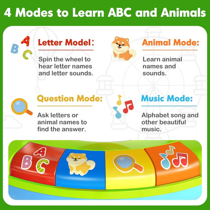 Musical Spin & Sing Alphabet Zoo Infant Toys– Interactive Learning Toy for Toddlers Ages 6–18 Months | Educational Gift for Baby Boys & Girls (1–3 Years) - Jaiman Toys