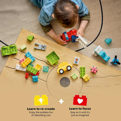 LEGO DUPLO 10474 Creative Vehicles - Educational Sorting Toy for Toddlers w/Cars & Trucks - Fine Motor Skills Development Set - Birthday Gift for 1+ Year Old Babies, Boys & Girls