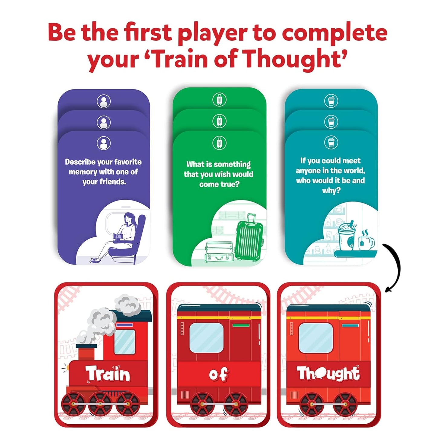 Skillmatics Card Game - Train of Thought, Fun for Family Game Night, Educational Toys, Gifts for Boys and Girls Ages 6, 7, 8, 9 and Up