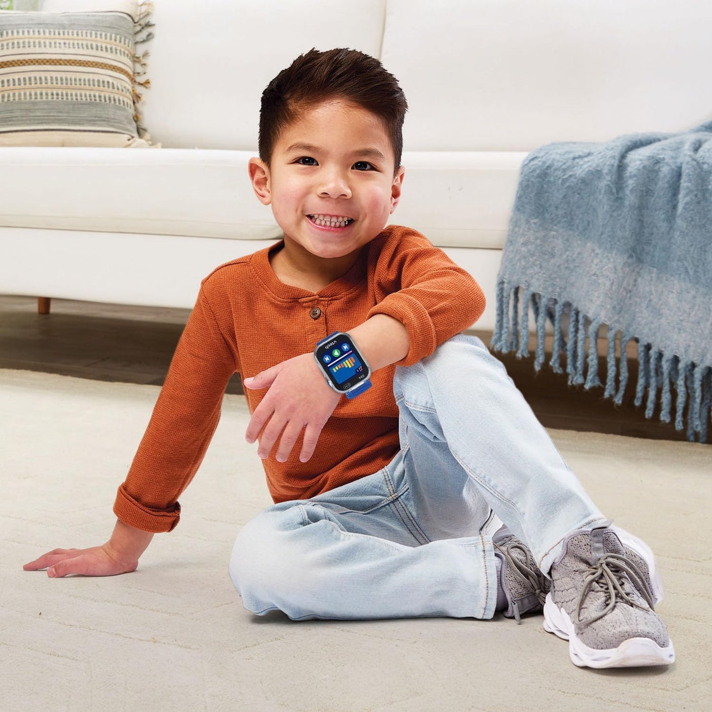 VTech KidiZoom Smartwatch DX4, Blue | Kids Smart Watch with Dual Cameras, Games, Music Player, Activity Tracker, Photo & Video Recorder | Educational Smartwatch