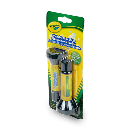 Crayola Washable Glue Sticks (Pack of 2) | Dries Clear, Non-Toxic, Smooth Application | Washable School Glue for Kids, Arts & Crafts, DIY Projects, Paper, Cardboard & Classroom Use