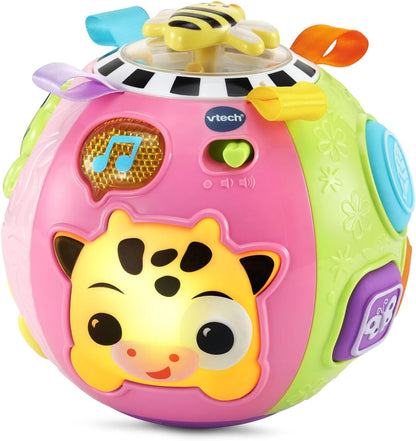 VTech Baby On-the-Moove Activity Ball with Textures, Lights, Sounds & Sensory Learning Activities | Interactive Baby Toy | Pink