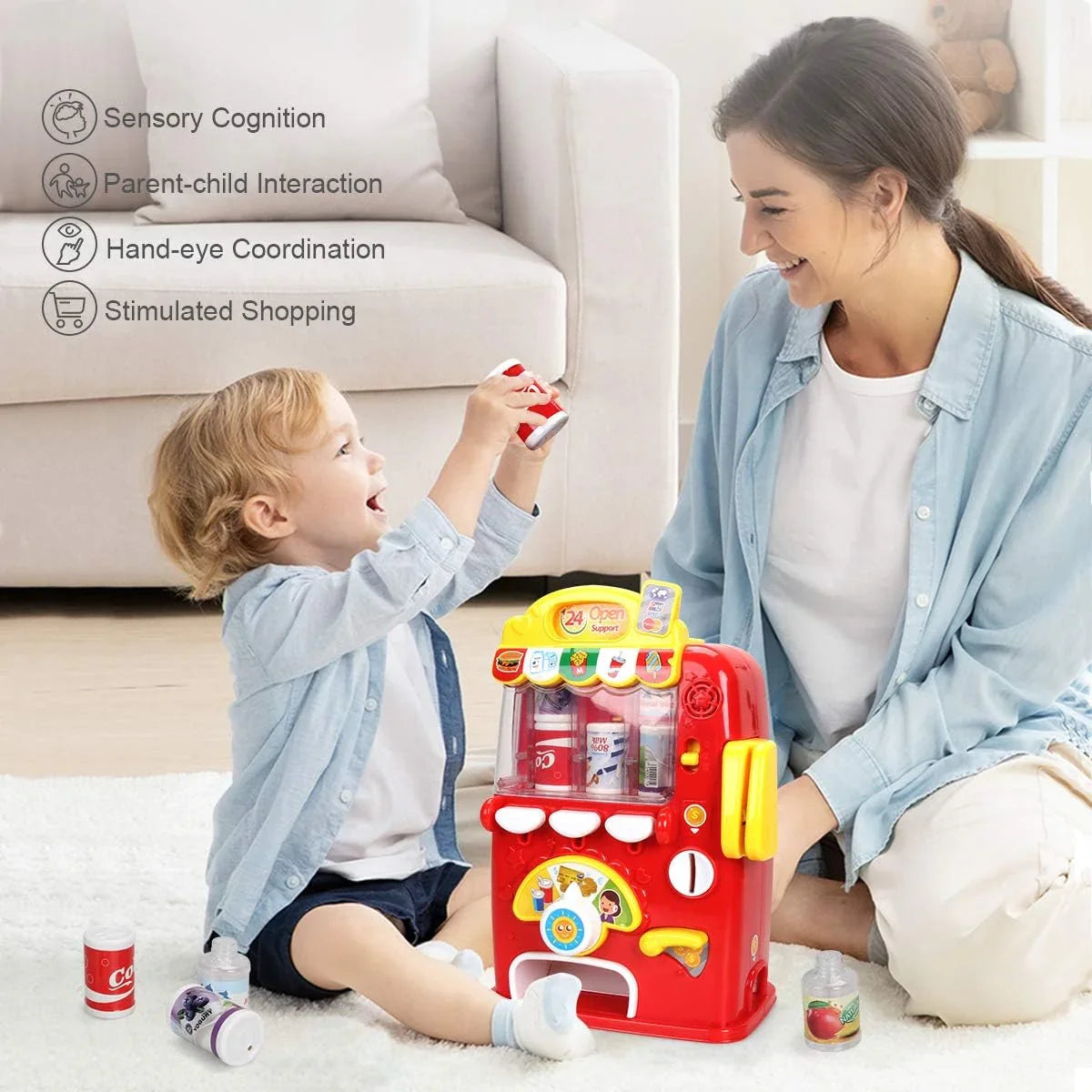 Baby Musical Vending Machine Set, Electronic Drink Machine, Educational Learning Toy - Jaiman Toys