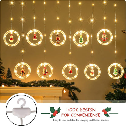 Christmas Window LED Curtain Lights 3m x 0.65m | Warm White Fairy String Lights with 8 Modes – Xmas Window & Indoor Décor