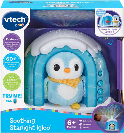 VTech Baby Soothing Starlight Igloo | Plush Penguin Sleep Aid with Night Light, Lullabies, Nature Sounds & Star Projection