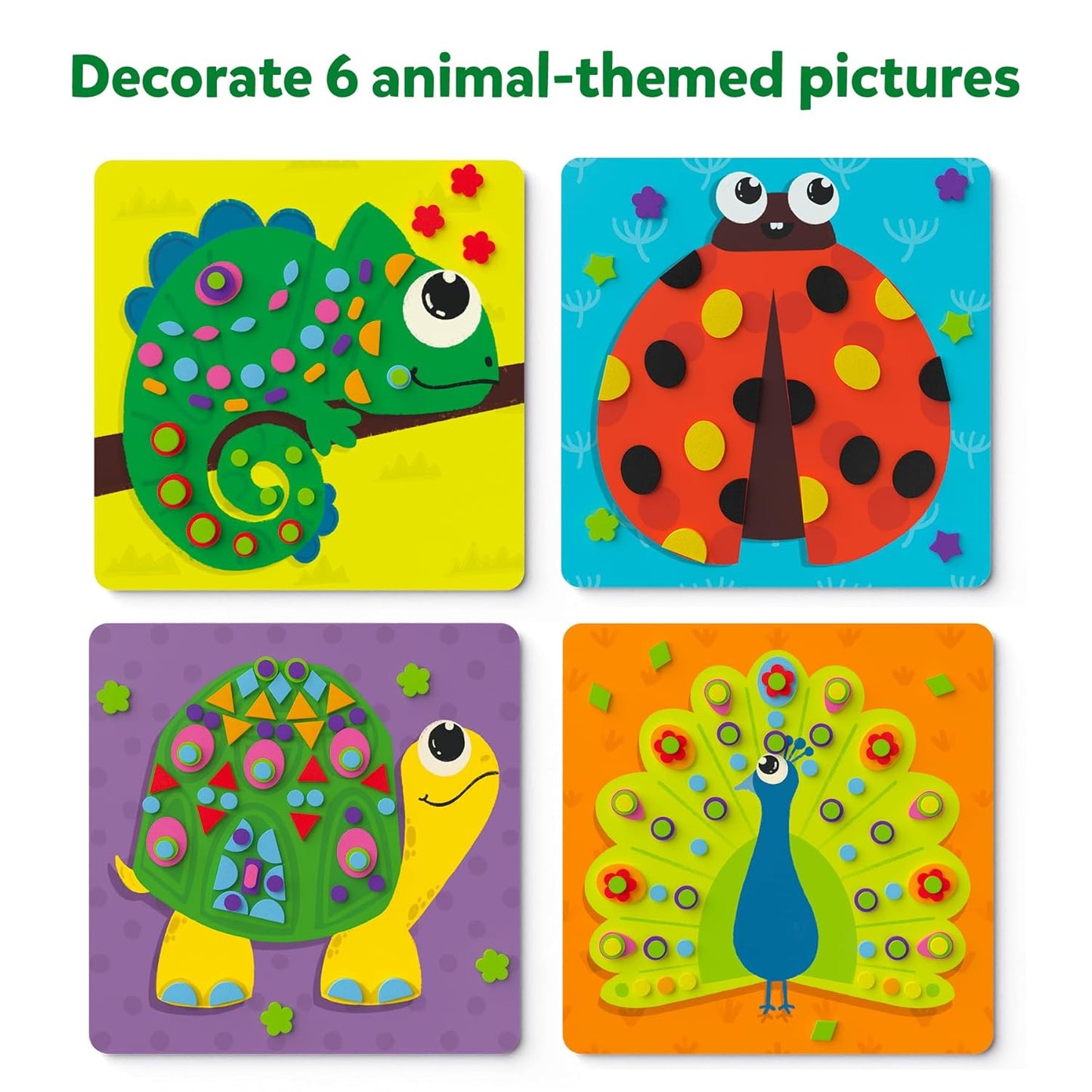 Skillmatics Art Activity - Fun with Foam Animals, No Mess Sticker Art for Kids, Craft Kits, DIY Activity, Gifts for Boys & Girls Ages 3, 4, 5, 6, 7, Travel Toys, Multicolour