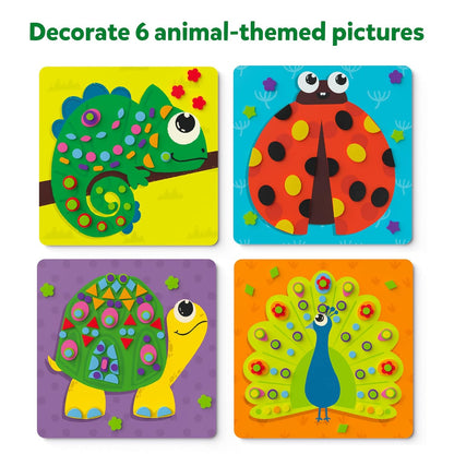 Skillmatics Art Activity - Fun with Foam Animals, No Mess Sticker Art for Kids, Craft Kits, DIY Activity, Gifts for Boys & Girls Ages 3, 4, 5, 6, 7, Travel Toys, Multicolour