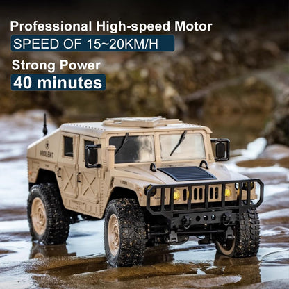 RC 4WD Military Climbing Truck 1:12 Scale | 2.4GHz Remote Control Off-Road Crawler with LED Lights, Independent Suspension & RTR Design