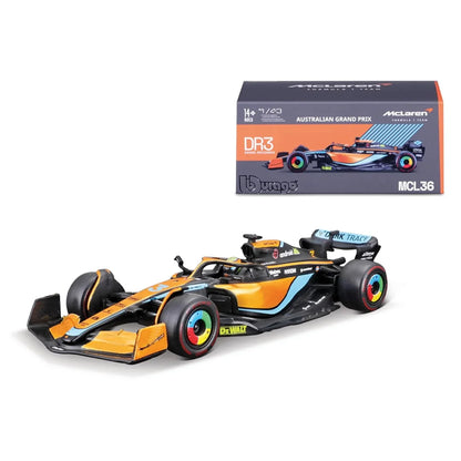 Bburago 1:43 McLaren MCL36 #3 Ricciardo 2022 – Diecast Model with Case - Jaiman Toys