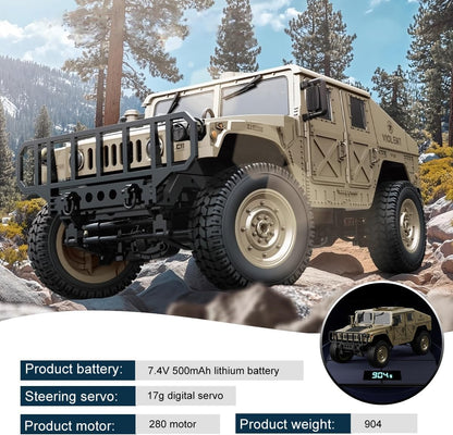 RC 4WD Military Climbing Truck 1:12 Scale | 2.4GHz Remote Control Off-Road Crawler with LED Lights, Independent Suspension & RTR Design