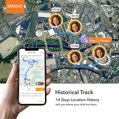 imoo Kids Watch Phone Z7 [4G Cellular + GPS + Health], 4G Smartwatch, HD Video & Voice Call, GPS Enabled with 14 Days Historical Track, Kids Emotion( Blue )