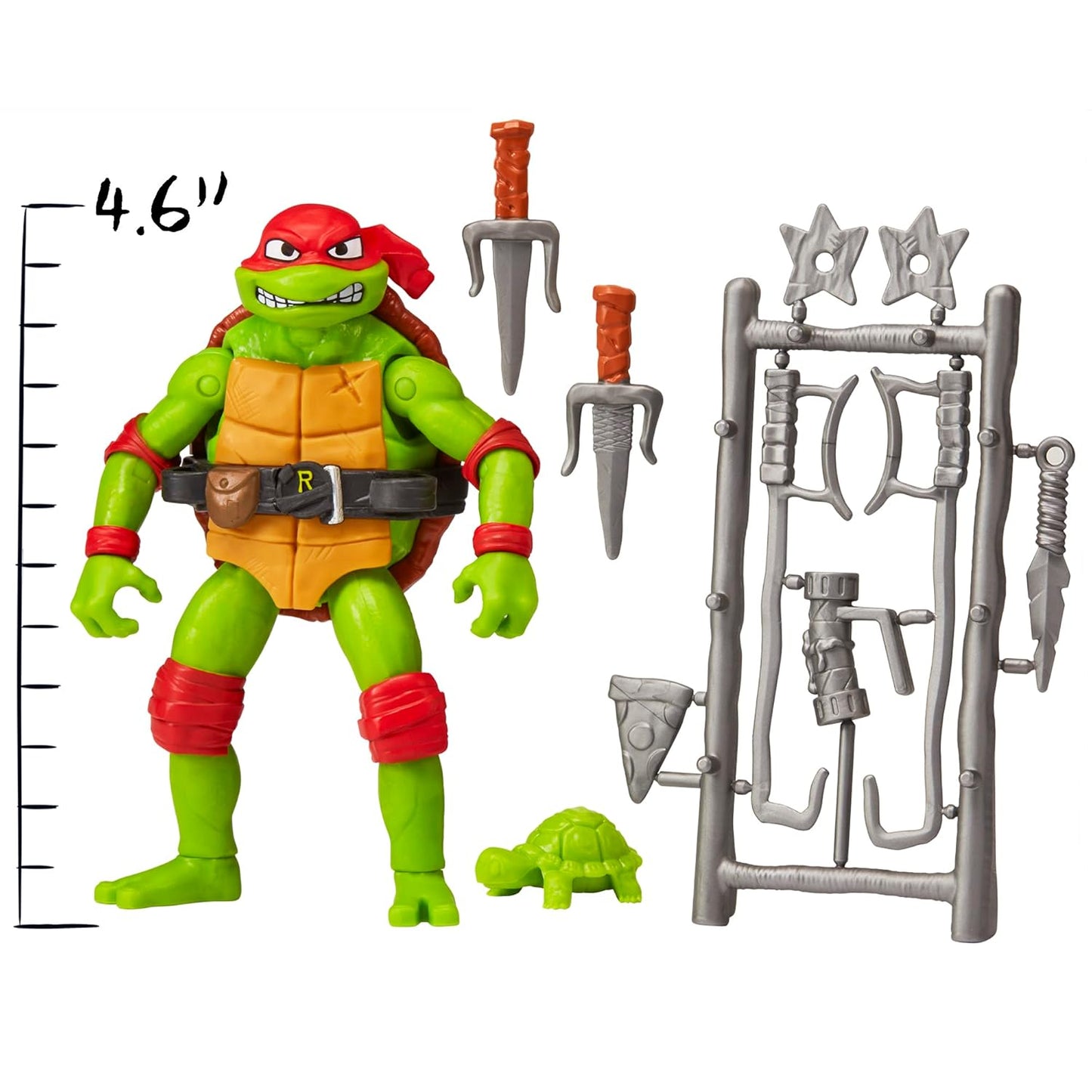 Teenage Mutant Ninja Turtles Mutant Mayhem Raphael Action Figure | 4.6 Inch TMNT Collectible with Accessories