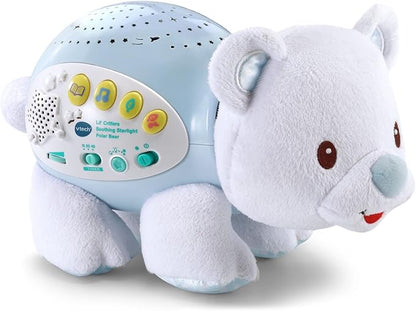 VTech Baby Lil' Critters Soothing Starlight Polar Bear Nursery Projector | Musical Night Light, Cry Sensor & Star Projection Sleep Soother