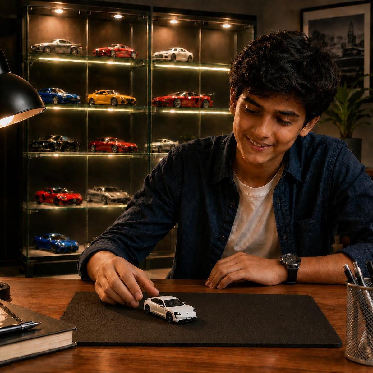 Welly 1:64 Porsche Taycan Turbo S Cream White Die-Cast Metal Model Car