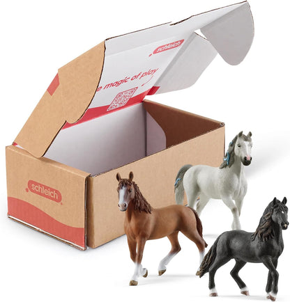 Schleich Horse Club - 3 PC Horse Figurine Playset - Collectible Figures with 3 Unique Breeds for Girls and Boys - Realistic Farm Animal Toy Set for Kids Ages 5+ | 77788