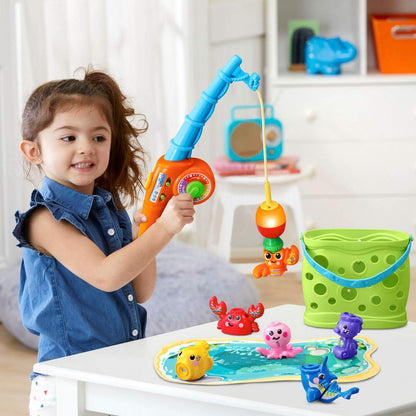 VTech Jiggle and Giggle Fishing Set | Interactive Toddler Fishing Toy with Electronic Fishing Rod, Sea Animals, Counting, Music & Learning Activities