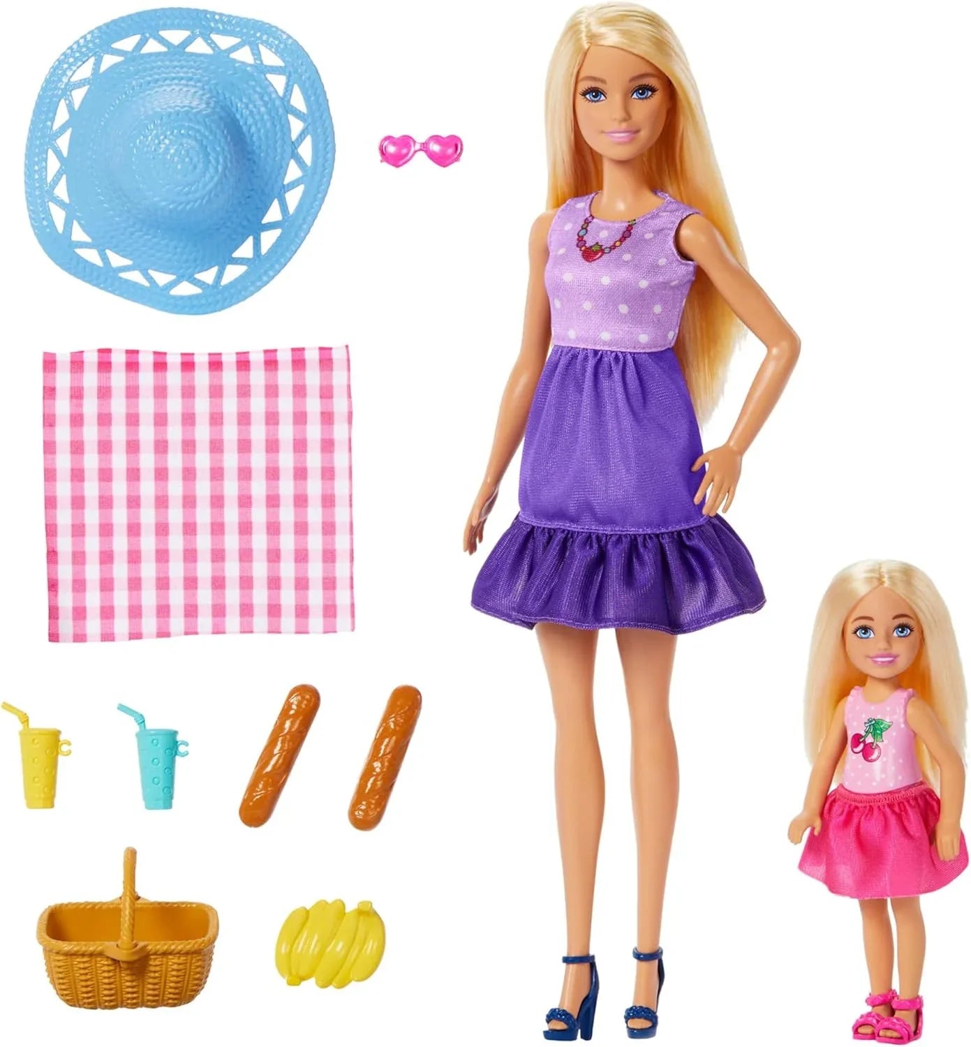 Barbie Family & Friends Dolls & Accessories Playset, Picnic-Themed Playset with Fashion & Small Dolls, Plus 9 Pieces Including Food, JBF43 - Jaiman Toys