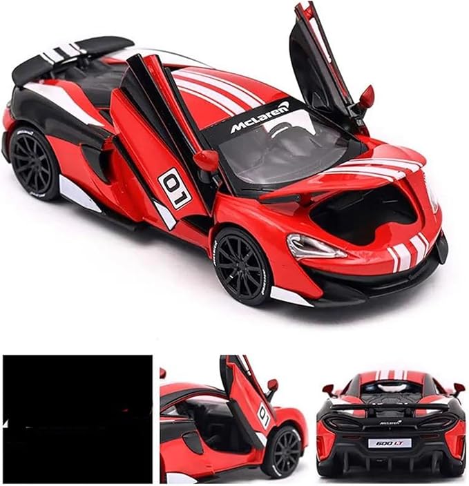 RMZ Hobby 1:32 Mclaren 600LT Diecast Car Model -Red With Openable doors ,Sound & Light-(664994)